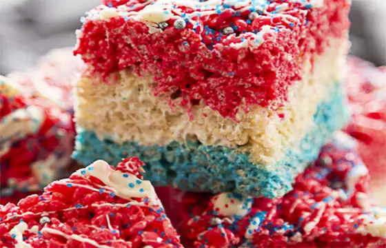 Red, White and Blue Crispy Rice Treats Red, White and Blue Crispy Rice Treats