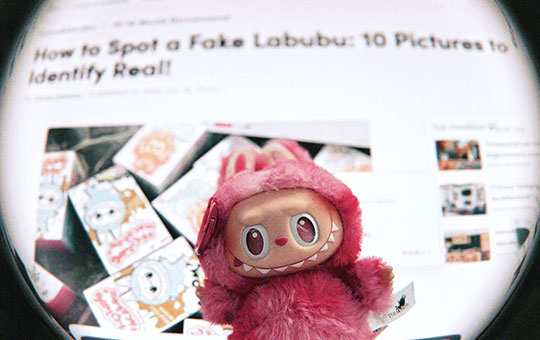 Labubu in front of the screen