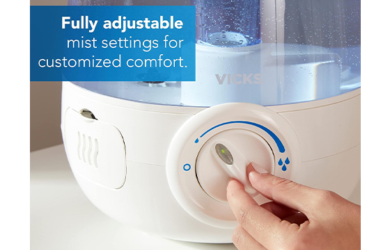 Fully adjustable mist settings for customized comfort